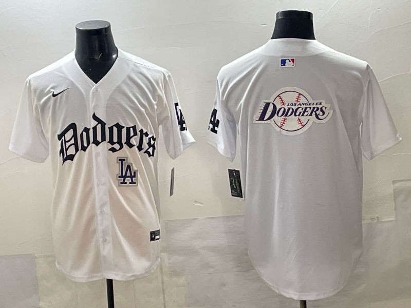 Men 2025 Los Angeles Dodgers Blank White 7th generations Joint Name Nike MLB Jersey style 022